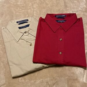 Two Devon & Jones women’s long sleeve shirts